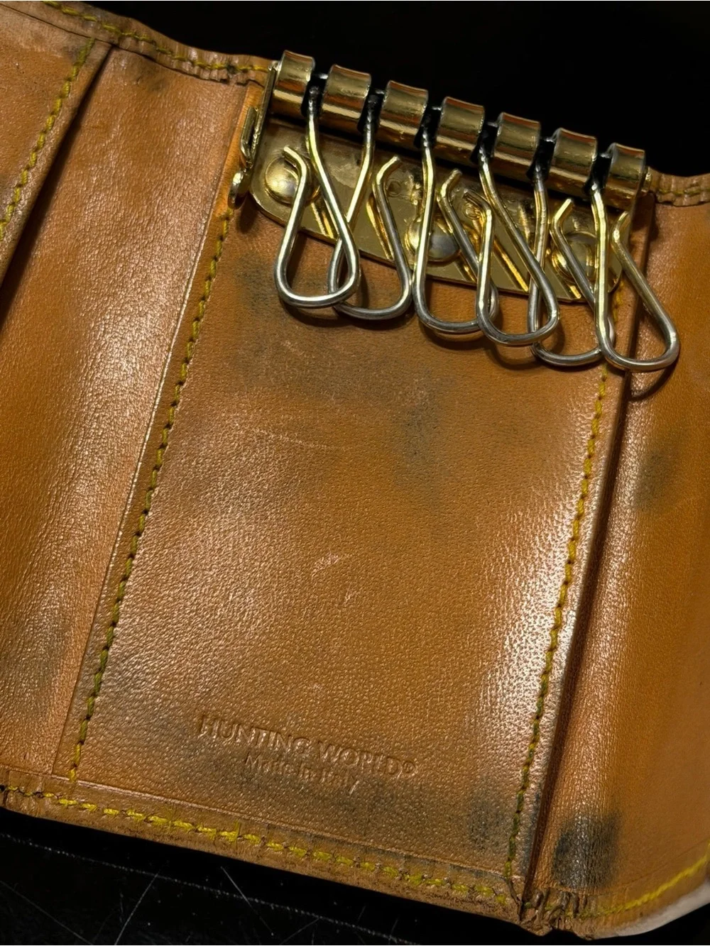 Vintage Hunting World Key Wallet Safari Luxury Leather Case